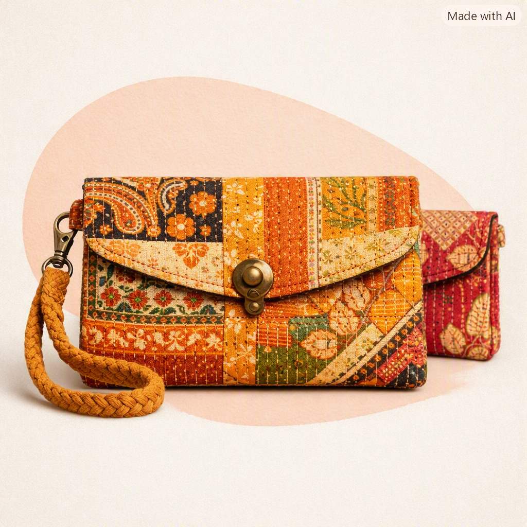 Kantha Fabric Clutches