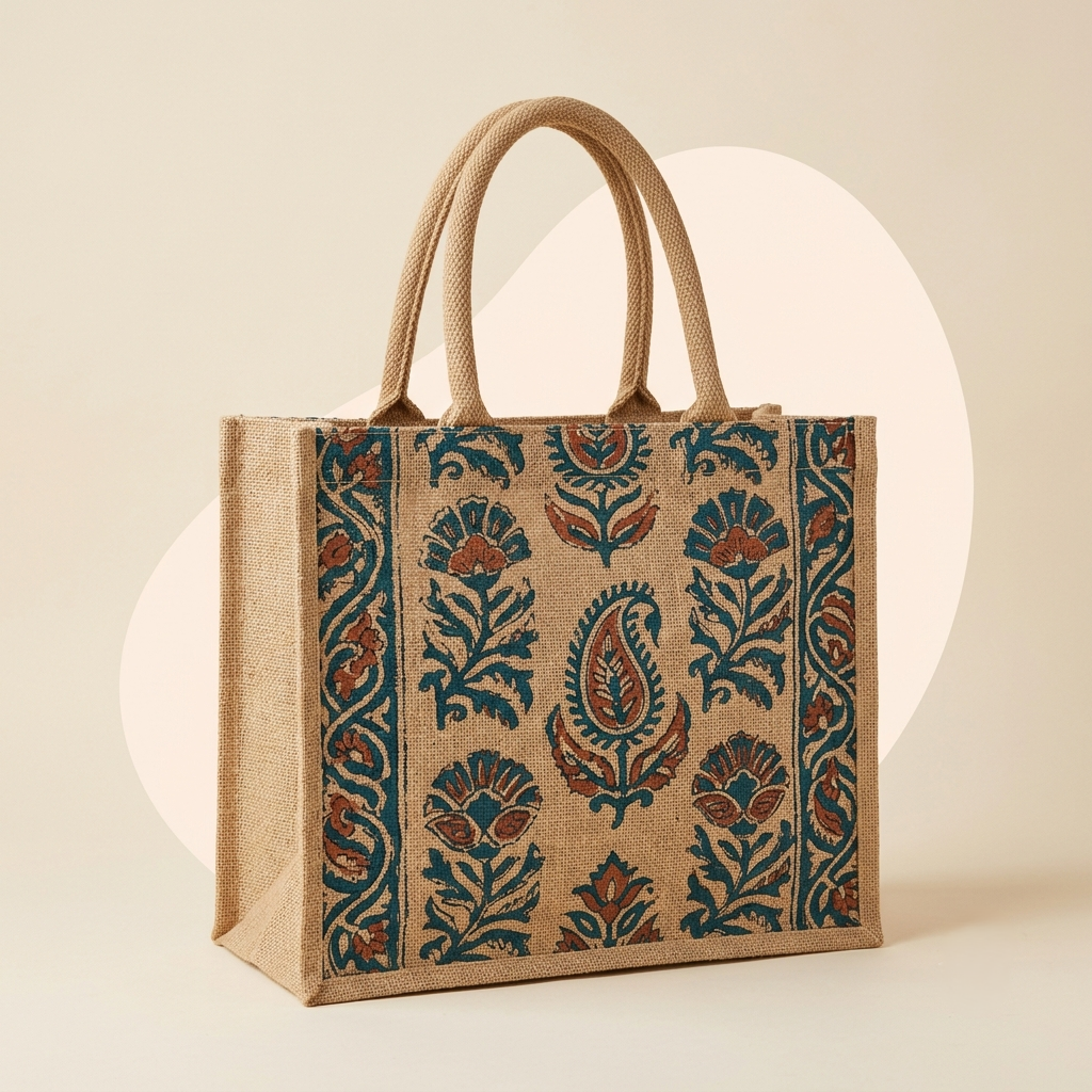 Block Print Jute Bags
