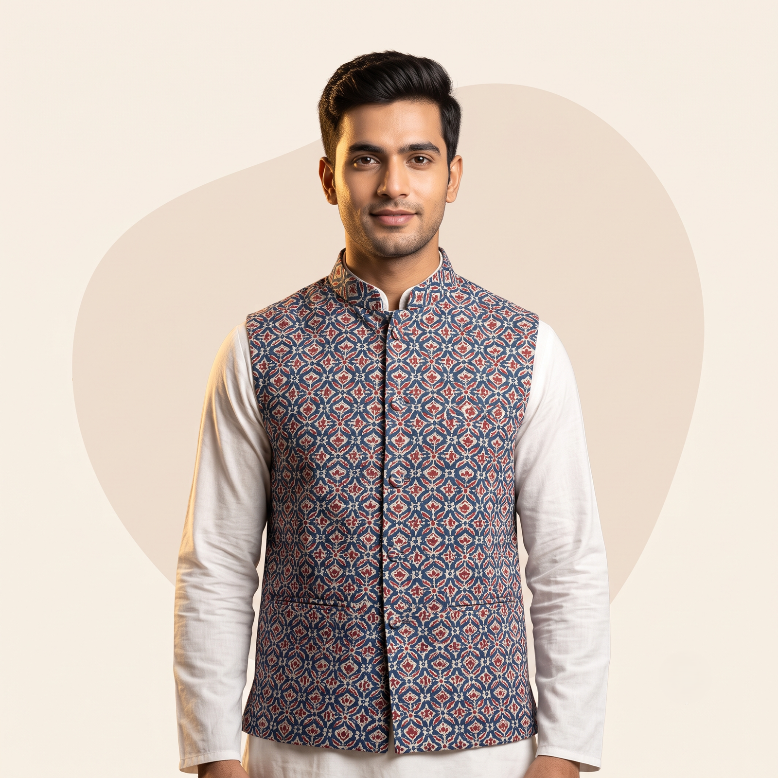 Block Print Nehru Jacket